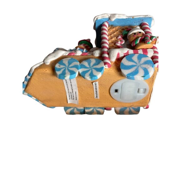 Light up 2 Piece Gingerbread Train Engine Candy Filled Car Holiday Decoration - Picture 11 of 14
